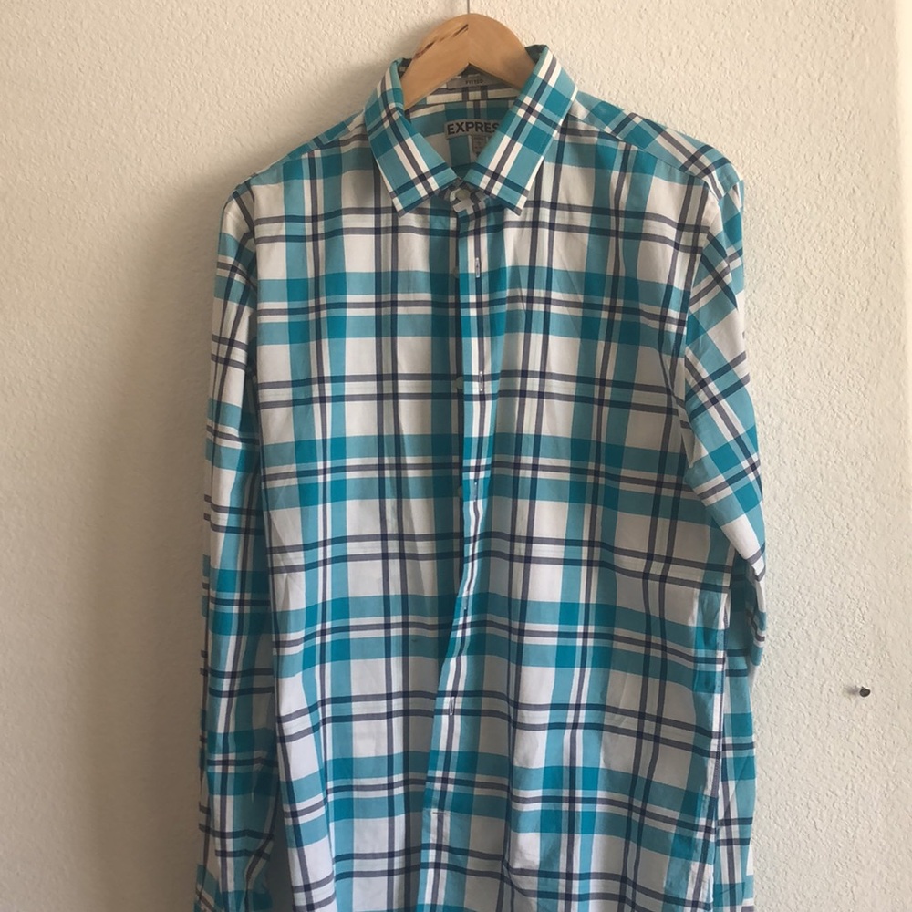 16 large. Fitted Plaid Express dress shirt